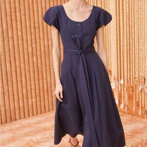 Ulla Johnson Navy Midi Dress